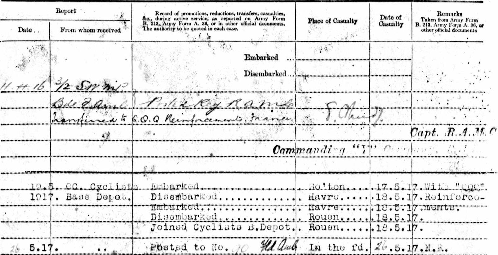 Holley active service record