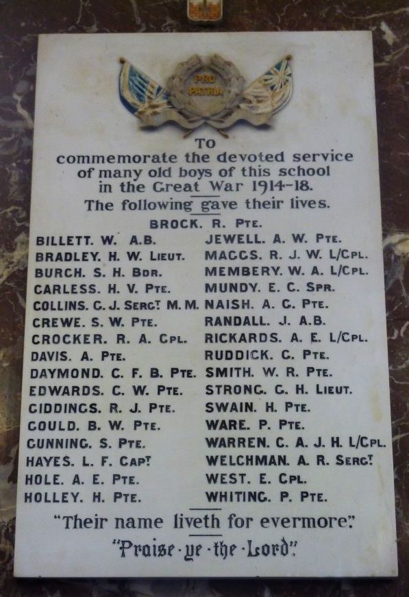 South Twerton School memorial